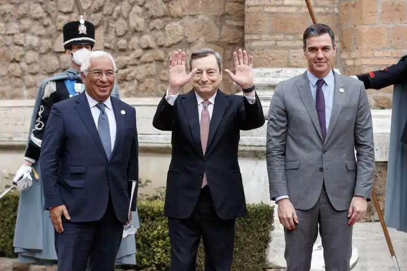 antonio costa  mario draghi  pedro sanchez 