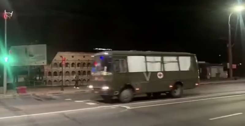autobus ambulanza per i soldati russi