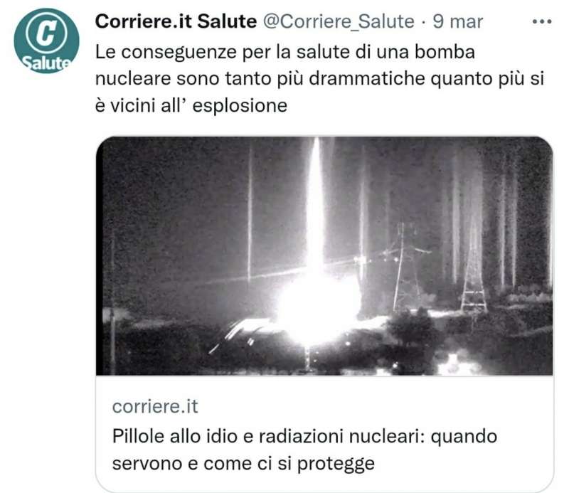 CORRIERE SALUTE E BOMBA NUCLEARE