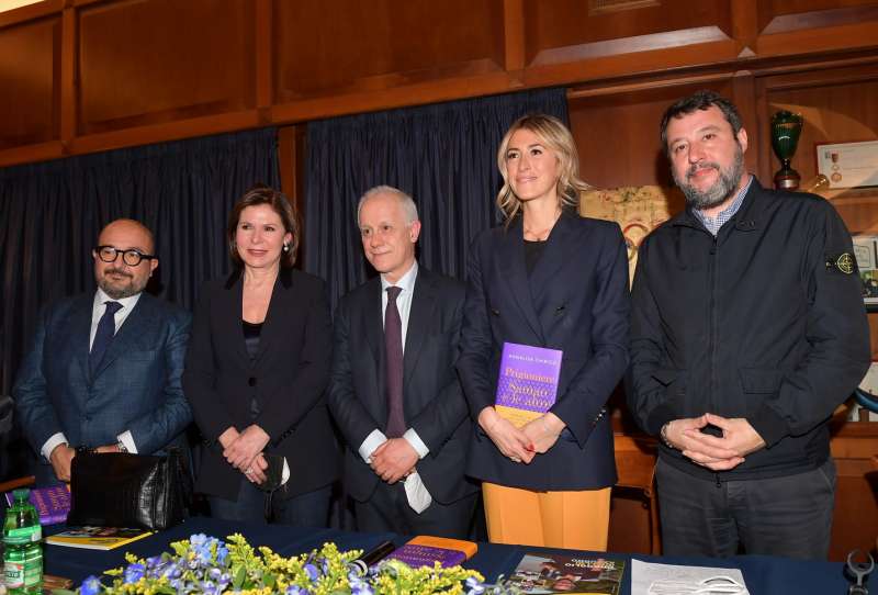 gennaro sangiuliano bianca berlinguer luciano fontana annalisa chirico matteo salvini foto di bacco (2)