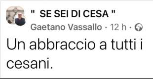 IL POST DI GAETANO VASSALLO RIMOSSO DAL SINDACO DI CESA