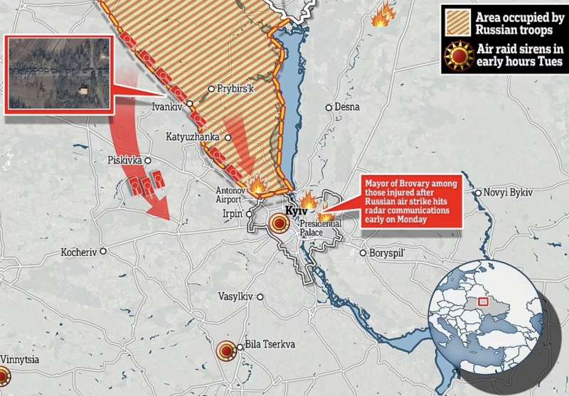 kiev sotto assedio mappa