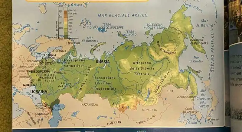 MAPPA URSS LIBRO DI GEOGRAFIA