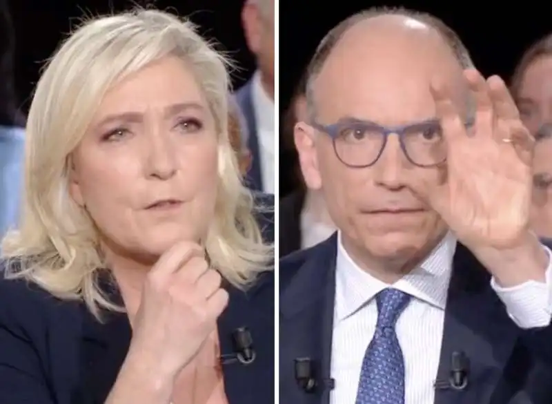 marine le pen   enrico letta   france 2