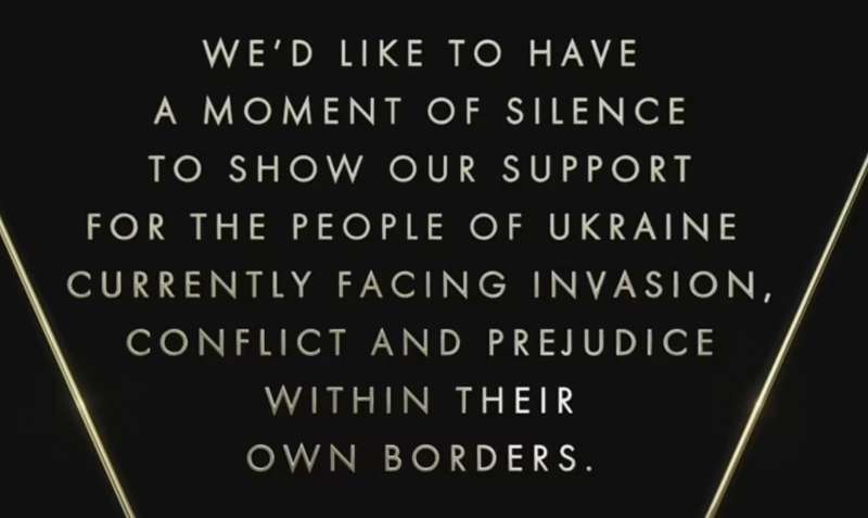 minuto di silenzio per l ucraina agli oscar