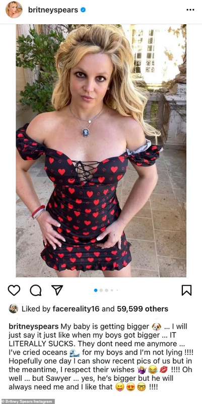 Post di Instagram di domenica di Britney Spears