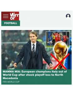 prima pagina del mirror online dopo italia macedonia