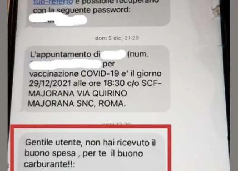 TRUFFA SMS BUONI BENZINA SPESA REGIONE LAZIO