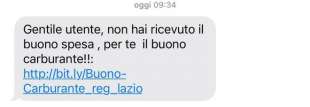 TRUFFA SMS BUONI BENZINA SPESA REGIONE LAZIO