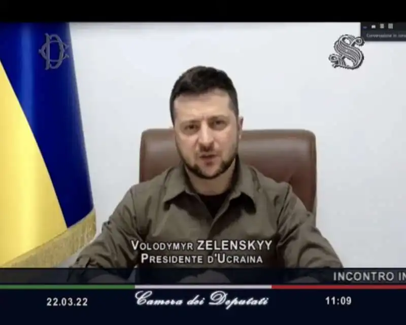 volodymyr zelensky in collegamento con la camera dei deputati   1