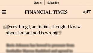 ARTICOLO DEL FINANCIAL TIMES CONTRO LA CUCINA ITALIANA