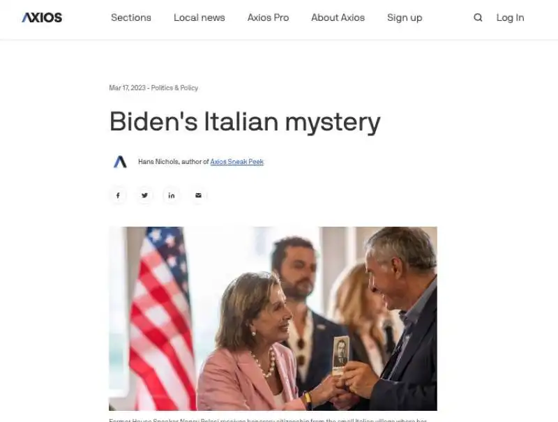 AXIOS - IL MISTERO ITALIANO DI BIDEN 