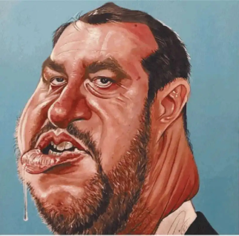 CARICATURA DI MATTEO SALVINI DISEGNATA DA FRANCESCO FEDERIGHI PER IL FATTO QUOTIDIANO