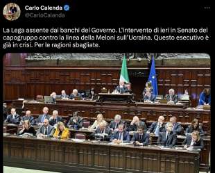 CARLO CALENDA E IL TWEET SUI MINISTRI LEGHISTI ASSENTI