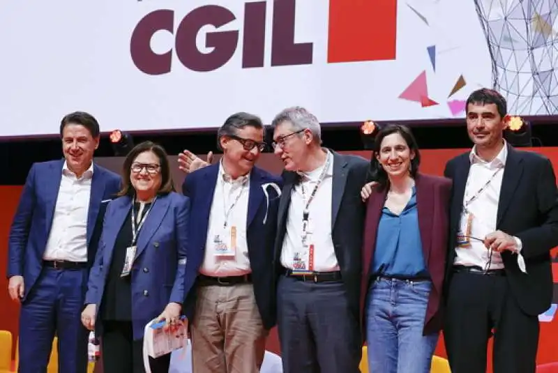 CONTE ANNUNZIATA CALENDA LANDINI SCHLEIN FRATOIANNI rimini cgil