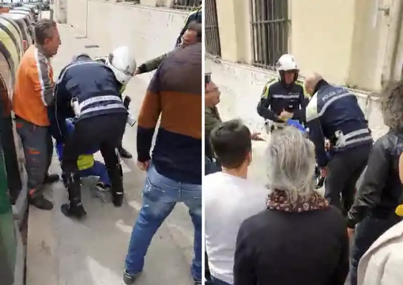 corriere aggredito dai vigili a taranto 