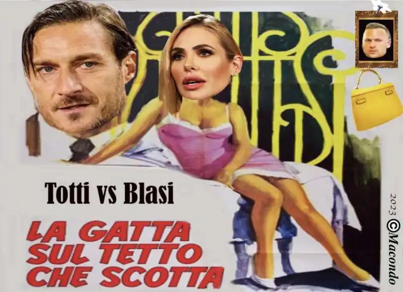 francesco totti e ilary blasi   vignetta by macondo 