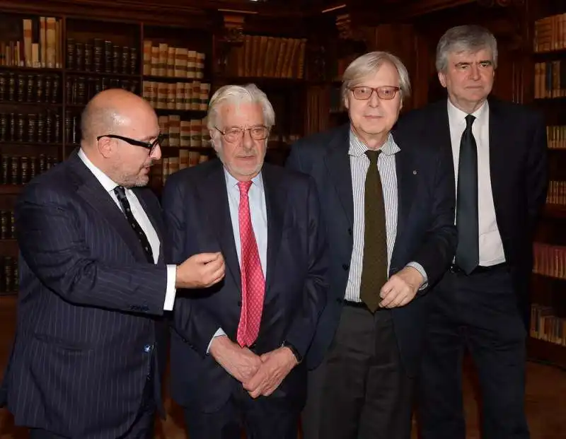 gennaro sangiuliano  giancarlo giannini  vittorio sgarbi  gianmarco mazzi  foto di bacco