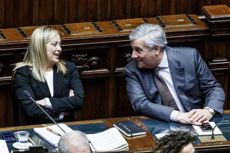 giorgia meloni antonio tajani alla camera dei deputati