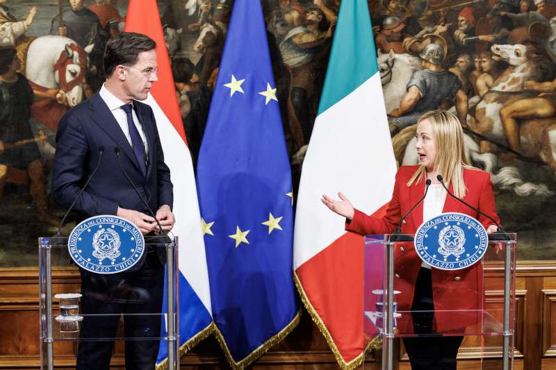 giorgia meloni e mark rutte a palazzo chigi 2