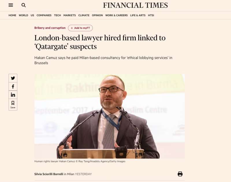 HAKAN CAMUZ - INTERVISTA AL FINANCIAL TIMES