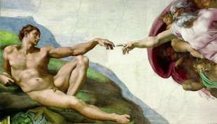 la creazione di adamo di michelangelo