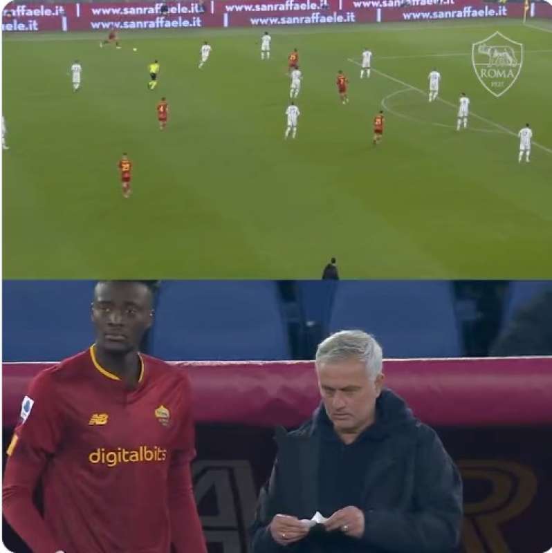 la reazione di josé mourinho al gol di mancini in roma-juventus