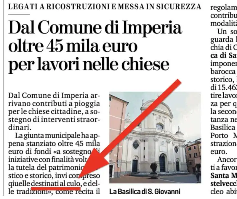 la stampa, fondi destinati al culo