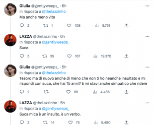 lazza scazzo su twitter