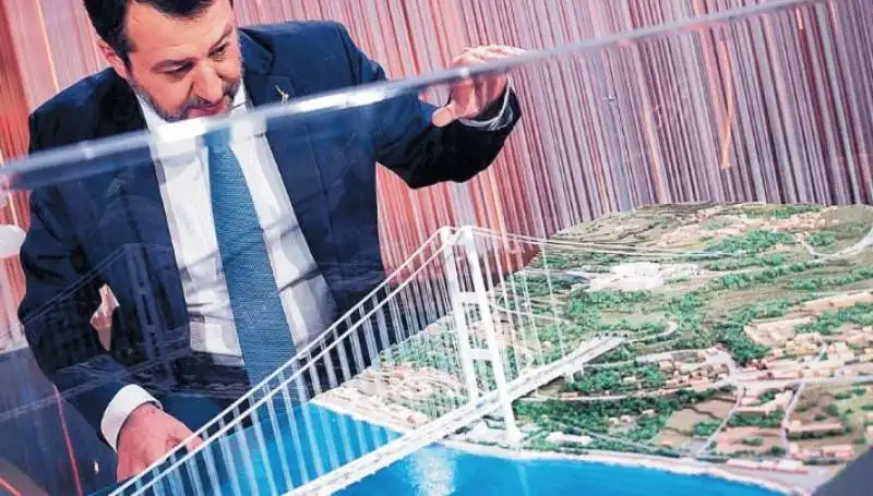 MATTEO SALVINI E IL PLASTICO DEL PONTE SULLO STRETTO 