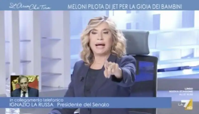 MYRTA MERLINO CHIAMA IGNAZIO LA RUSSA IN DIRETTA