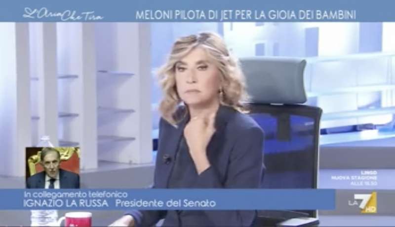 MYRTA MERLINO CHIAMA IGNAZIO LA RUSSA IN DIRETTA