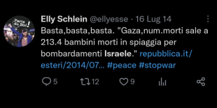 SCHLEIN TWEET SU ISRAELE