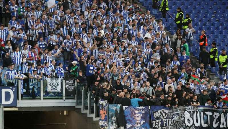 TIFOSI DELLA REAL SOCIEDAD ALLO STADIO OLIMPICO