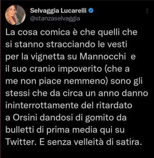 tweet di selvaggia lucarelli sul caso della vignetta su francesca mannocchi 2