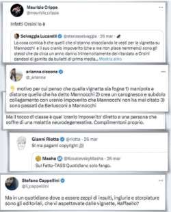 tweet sul caso della vignetta di mannelli su francesca mannocchi