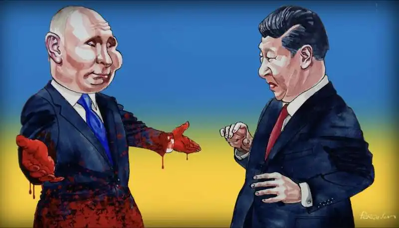 VLADIMIR PUTIN XI JINPING - ILLUSTRAZIONE FINANCIAL TIMES