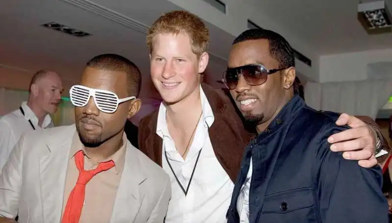 kanye west il principe harry e puff daddy