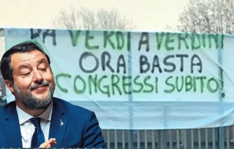 LEGA - STRISCIONE DI CONTESTAZIONE A MATTEO SALVINI