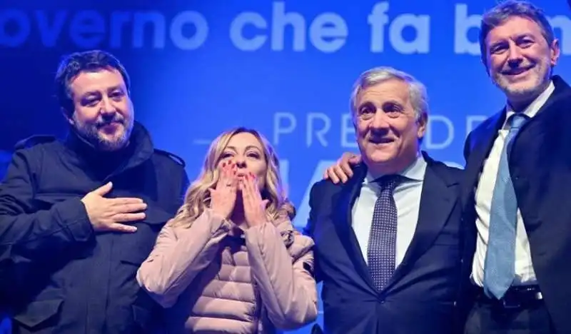 MATTEO SALVINI GIORGIA MELONI ANTONIO TAJANI MARCO MARSILIO