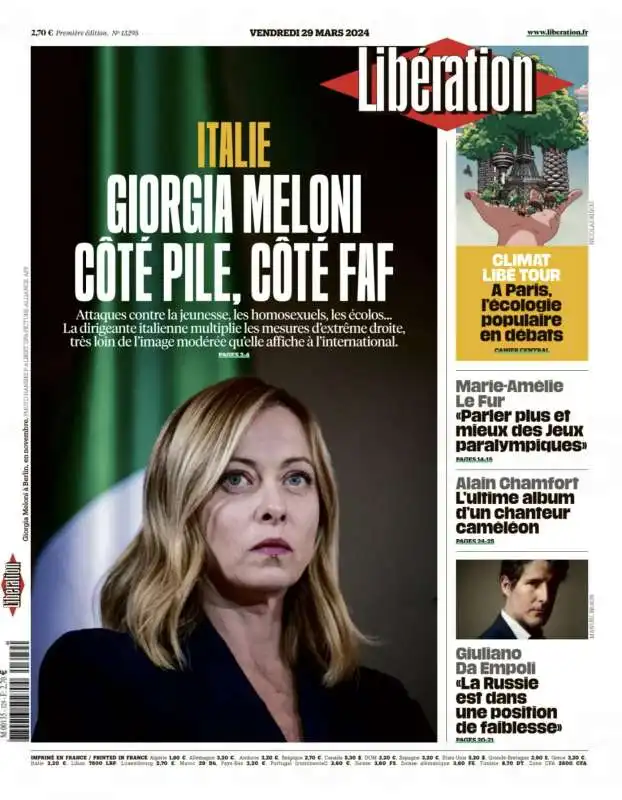 PRIMA PAGINA LIBERATION SU GIORGIA MELONI