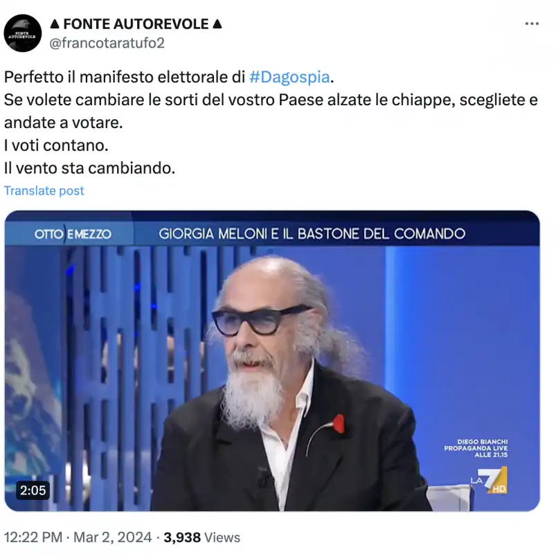 tweet dago vs. mario sechi a otto e mezzo 6