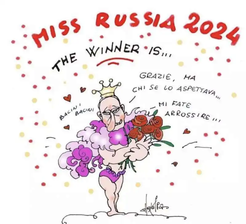 VLADIMIR PUTIN - ELEZIONI IN RUSSIA 2024 - VIGNETTA BY ELLEKAPPA