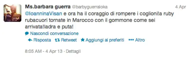 BARBARA GUERRA CONTRO RUBY 