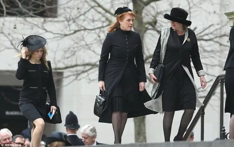 LA DUCHESSA DI YORK SARAH FERGUSON ARRIVA AL FUNERALE DI MARGARET THATCHER 