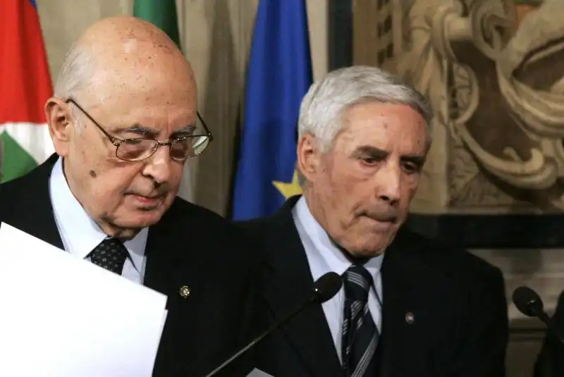 GIORGIO NAPOLITANO E FRANCO MARINI FOTO LA PRESSE 