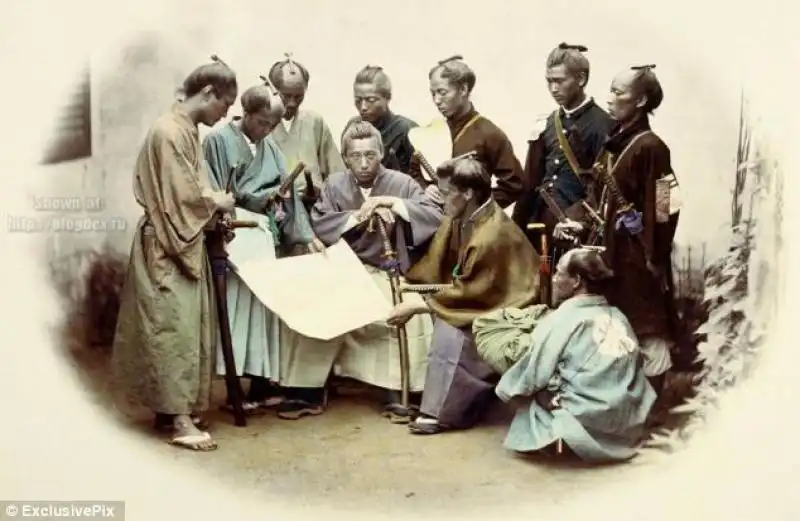 UN GRUPPO DI SAMURAI DURANTE LA GUERRA DEL BOSHIN 