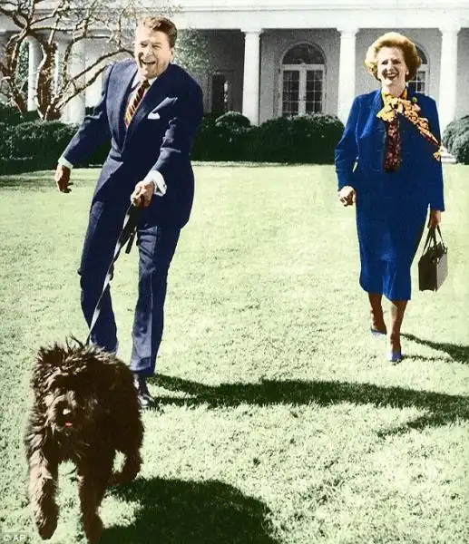 MARGARETH THATCHER E RONALD REAGAN ALLA CASA BIANCA NEL 