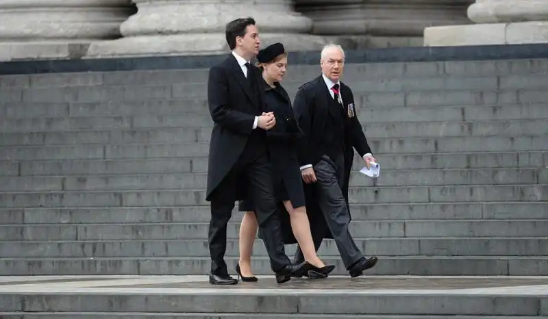 ED MILIBAND ARRIVA AL FUNERALE DI MARGARET THATCHER 