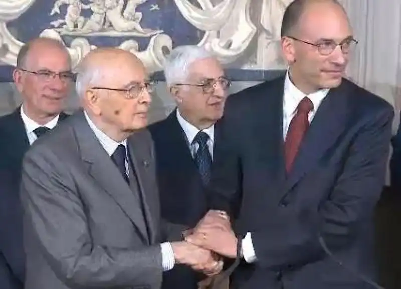 napolitano ed enrico letta